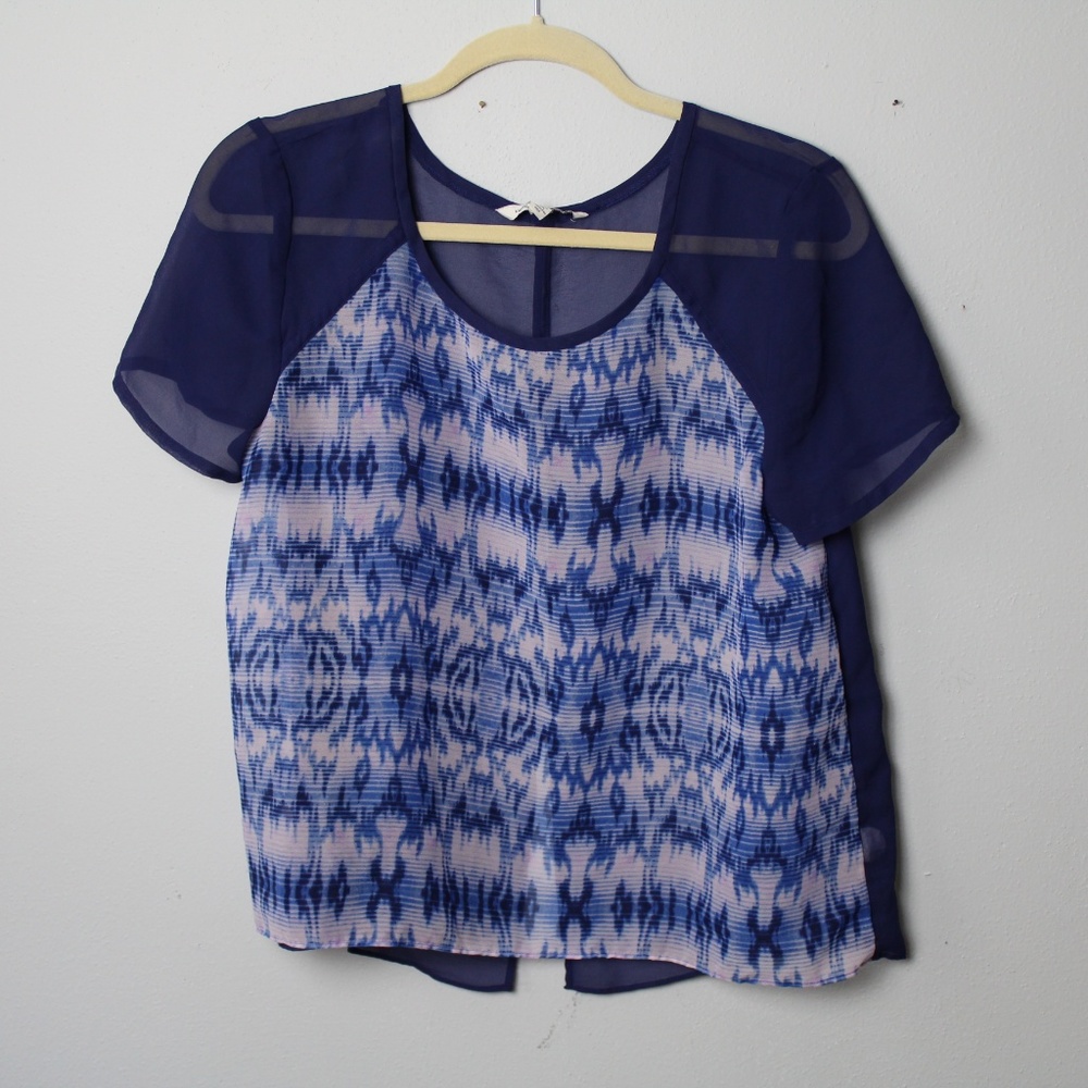 American Eagle Outfitters Sheer Semi-Crop Top